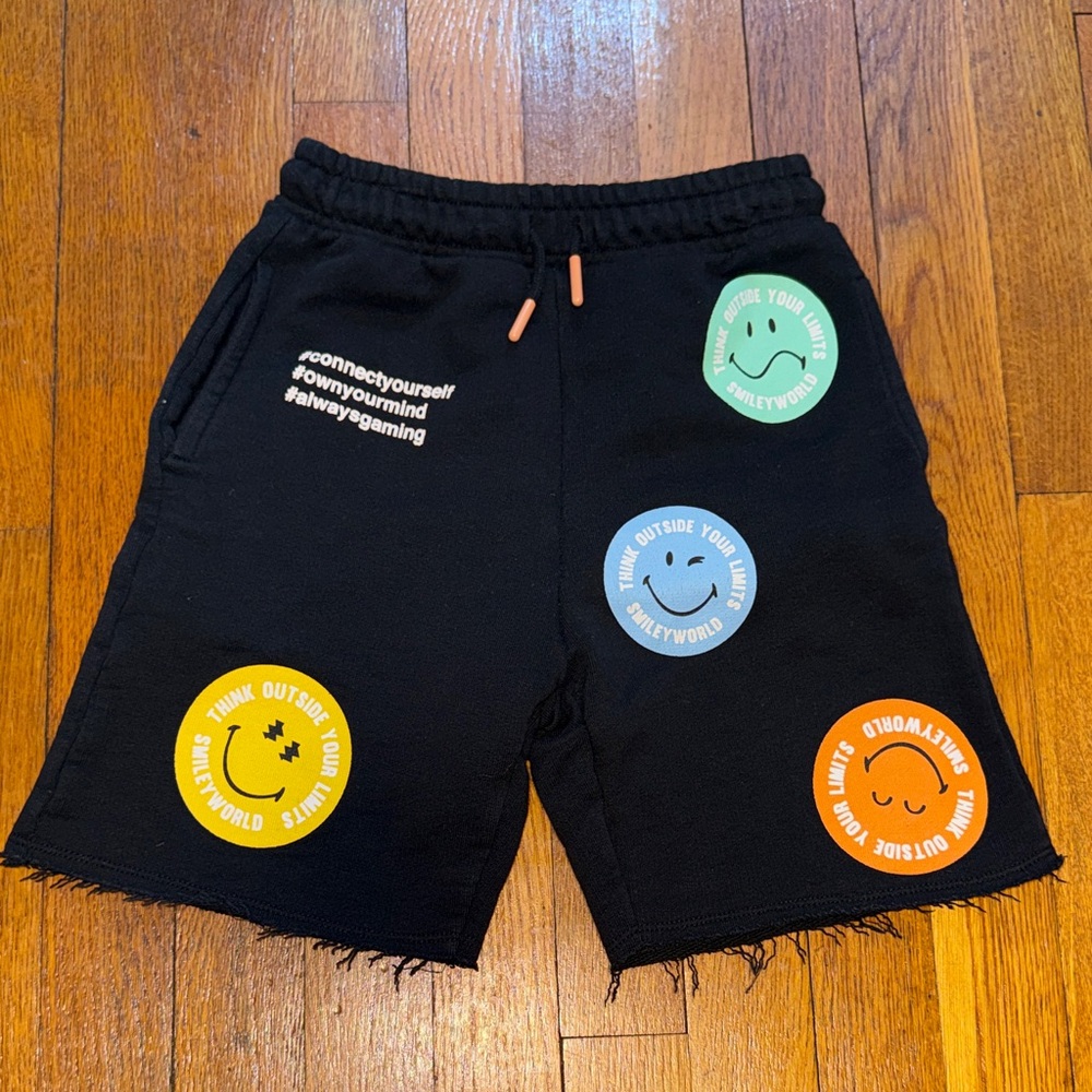 Zara Smiley World Boys Black Shorts Size 8